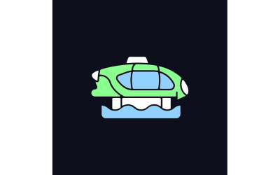 Icono de color RGB de taxi acuático eléctrico para tema oscuro
