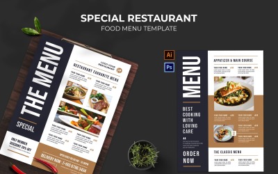 Special Black Restaurant Food Menu