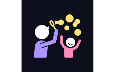 Blow Bubbles Together RGB Color Icon For Dark Theme Vectors