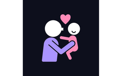 Kissing Child On Cheek RGB Color Icon For Dark Theme