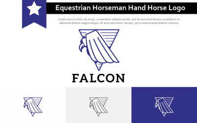 Símbolo do logotipo do triângulo Falcon Eagle Hawk Predator Bird