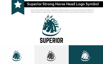 Symbole de logo animal de tête de cheval fort supérieur