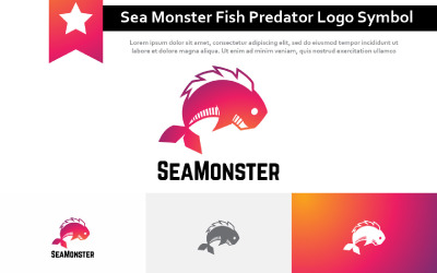 Zeemonster Vis Water Predator Logo Symbool