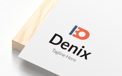 D bokstaven Denix logotyp designmall