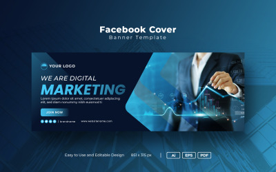 Dijital Pazarlama İşletmesi İçin Facebook Kapak Şablonu
