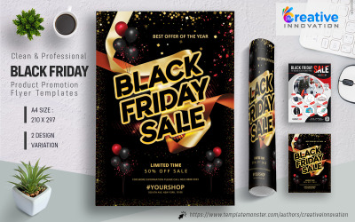 Folheto de promoção de produto da Black Friday