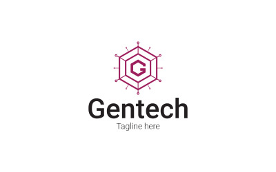 G bokstav Gentech logotyp designmall