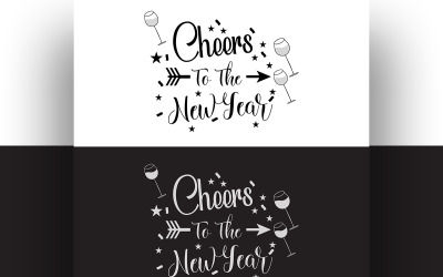Kerstmis en Nieuwjaar typografie T-shirt Design.