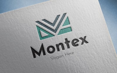 M bokstaven Montex logotyp designmall