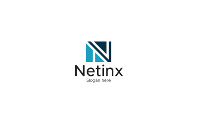 Modèle de conception de logo de lettre N Netinx