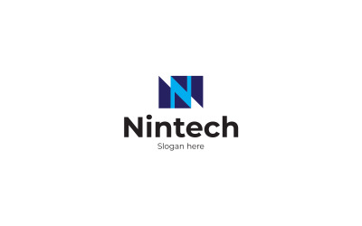 Modèle de conception de logo de lettre N Nintech