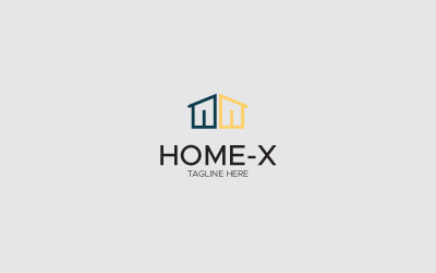 Modèle de conception de logo immobilier Home-X