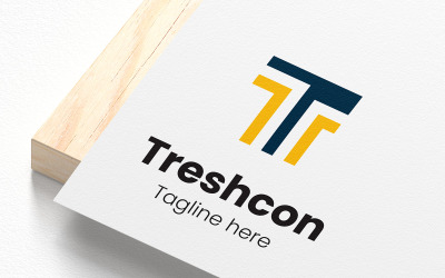 Modelo de design de logotipo Treshcon com letra T