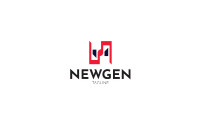N bokstaven Newgen logotyp designmall