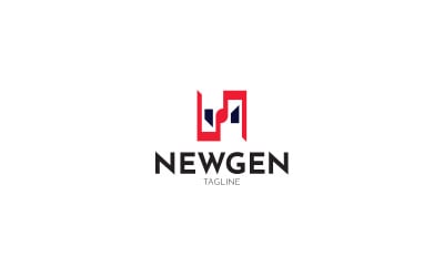 Шаблон дизайну логотипу N Letter Newgen