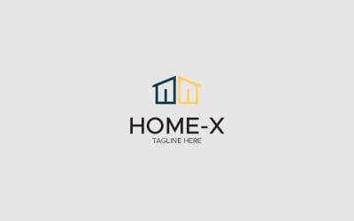 Szablon projektu logo nieruchomości Home-X
