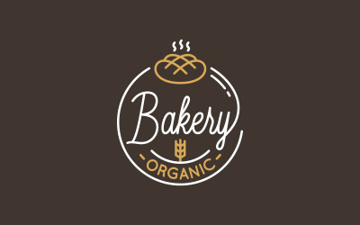 Bageributikens logotyp. Rund Linjär Av Bröd