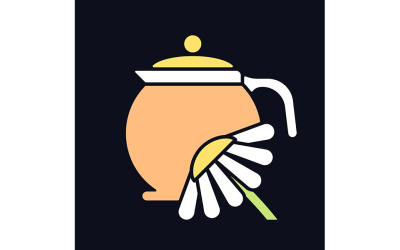 Icono de color RGB de té de manzanilla para tema oscuro