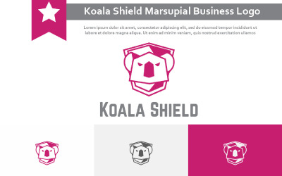 Logo di protezione della natura di affari del gioco degli animali marsupiali dello scudo di Koala