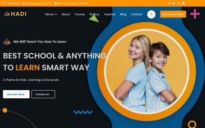 Hadi – Kids Learning Center HTML5 céloldalsablon