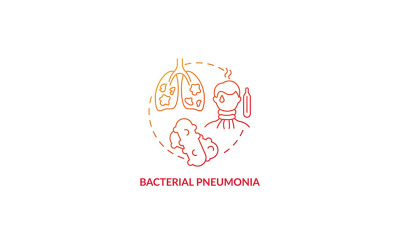 Bacteriële pneumonie Red Gradient Concept icoon