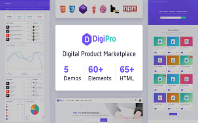 DigiPro - Digital Products Marketplace HTML Template with Dashboard