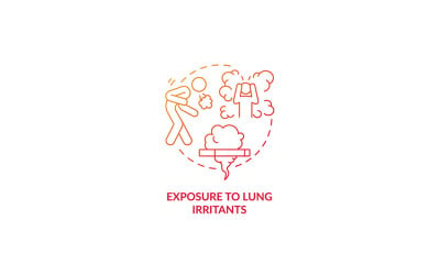 Exposure To Lung Irritants Red Gradient Concept Icon