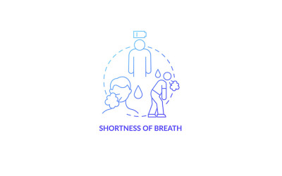 Icono de concepto degradado azul de insuficiencia respiratoria