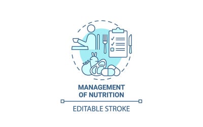 Management Of Nutrition Blue Concept Icon