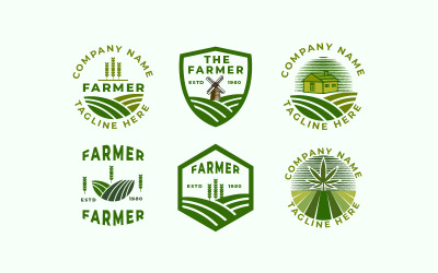 Set di badge Farmer Logo Design
