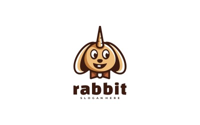 Tavşan Basit Maskot Logo Tarzı