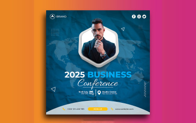 Business conference Instagram post, social media post template