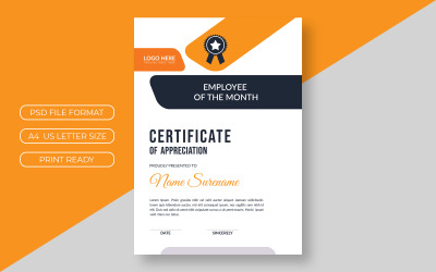 Design del modello di certificato di premio aziendale