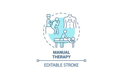 Icona del concetto di terapia manuale blu