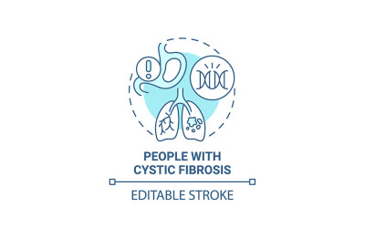 People With Cystic Fibrosis Blue Concept Icon