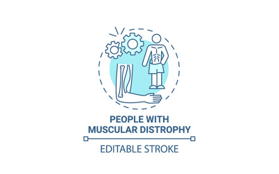 People With Muscular Distrophy Blue Concept Icon