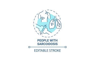 Pessoas com ícone do conceito Sarcoidsis Blue