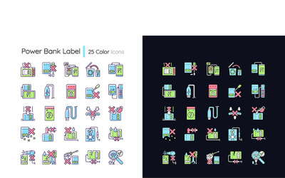 Power Bank Gebruik Licht en donker thema RGB-kleur Handmatige labelpictogrammen instellen
