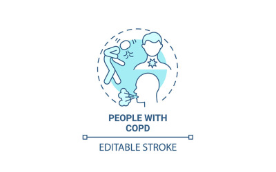 人与 Copd 蓝色概念图标