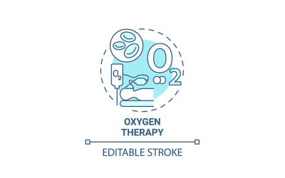 Symbol für das blaue Konzept der Sauerstofftherapie