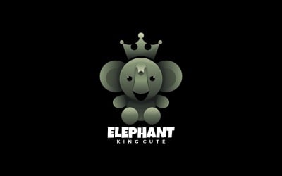 Niedlicher Elefant Farbverlauf Logo Stil