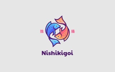 Nishikigoi Einfaches Maskottchen-Logo