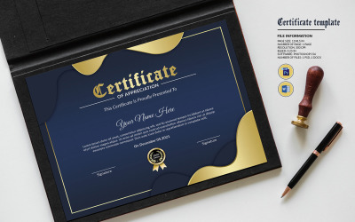 Uppskattning modern certifikatmall