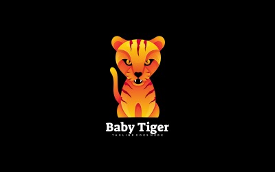 Estilo de logotipo degradado de tigre bebé