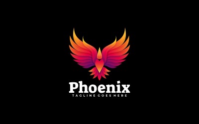 Modèle de logo coloré dégradé Phoenix Vector