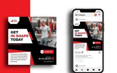 Gym Social Media Post Template Design