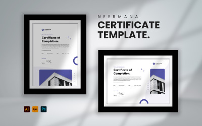 Minimalistisk Certifikatmall Med Bild