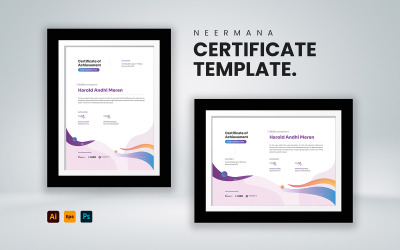 Modello di certificato - Cornice colorata