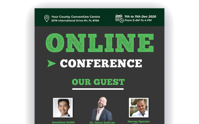 Modelo de folheto de conferência online