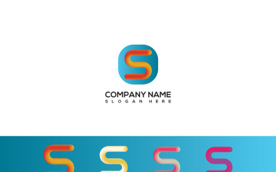 Шаблон логотипа Iconic S письмо
